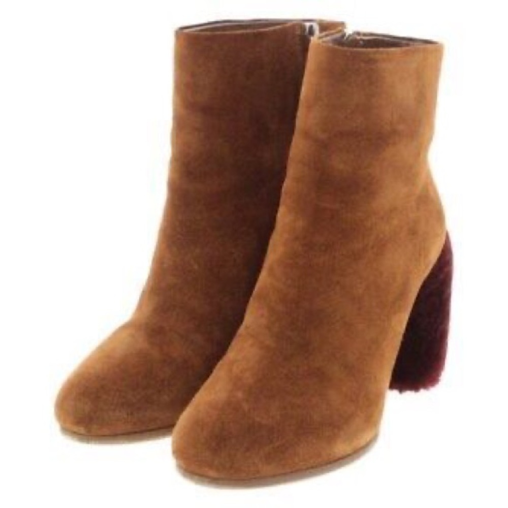Miu Miu!! Cutest fur heel boots , navy